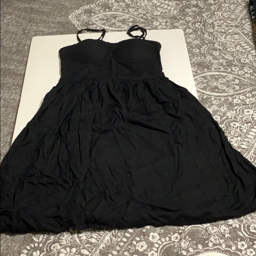 Black mini dress.